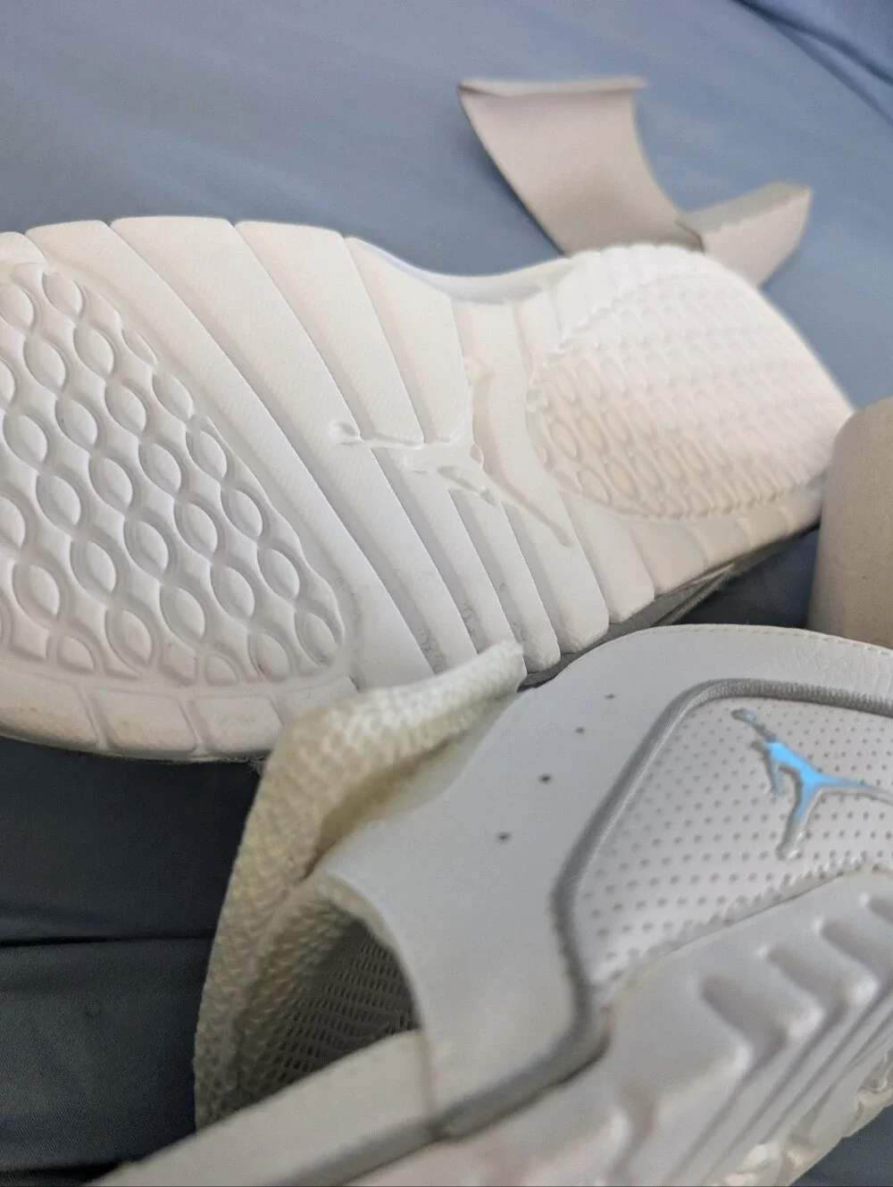 Jordan White and Metallic Hydro Slide Sandals